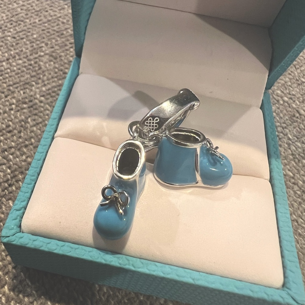 New in Box - solid sterling silver & enamel - Baby BoyCharm. Bracelet / Necklace
